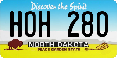 ND license plate HOH280