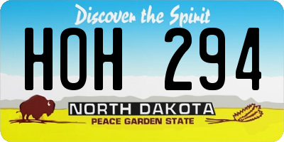ND license plate HOH294
