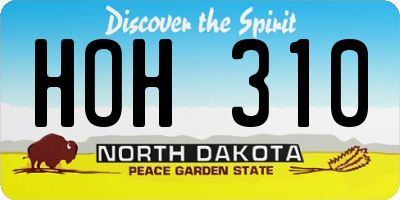 ND license plate HOH310