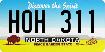 ND license plate HOH311