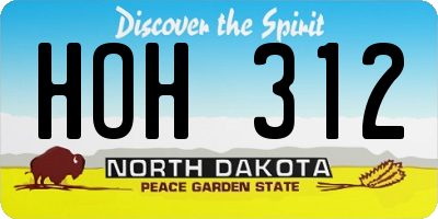 ND license plate HOH312