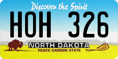 ND license plate HOH326