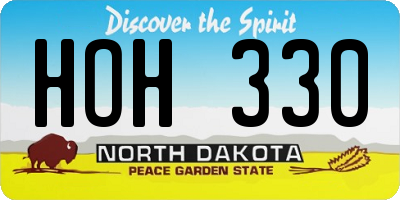 ND license plate HOH330