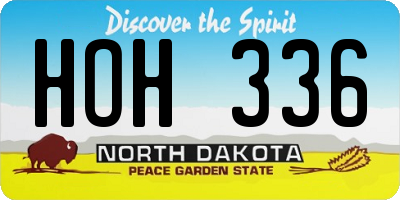 ND license plate HOH336