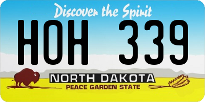 ND license plate HOH339
