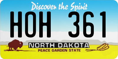 ND license plate HOH361