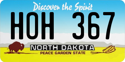 ND license plate HOH367