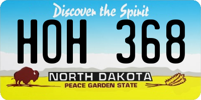 ND license plate HOH368