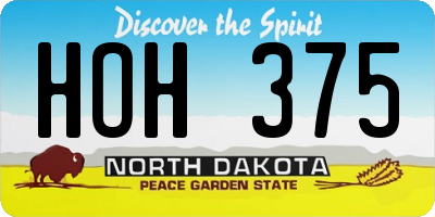 ND license plate HOH375