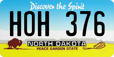 ND license plate HOH376