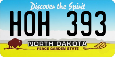 ND license plate HOH393