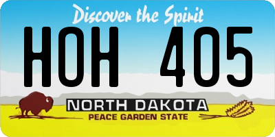 ND license plate HOH405