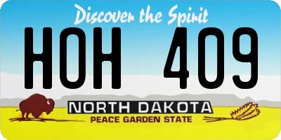 ND license plate HOH409