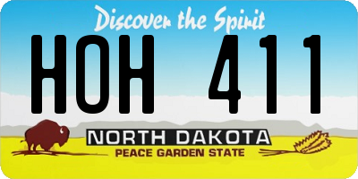 ND license plate HOH411