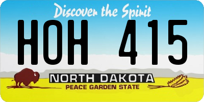 ND license plate HOH415