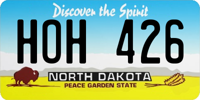 ND license plate HOH426
