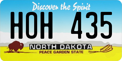 ND license plate HOH435