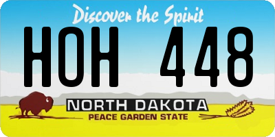 ND license plate HOH448