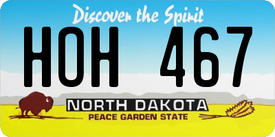 ND license plate HOH467