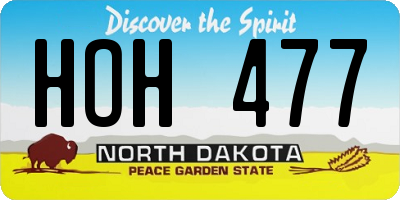 ND license plate HOH477
