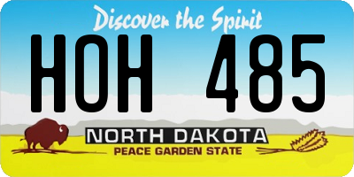 ND license plate HOH485