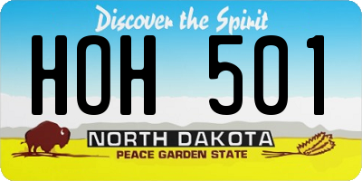 ND license plate HOH501
