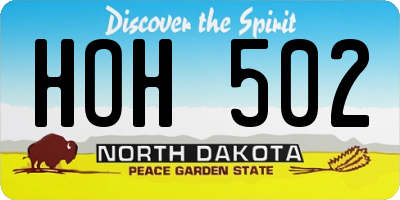 ND license plate HOH502