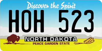 ND license plate HOH523