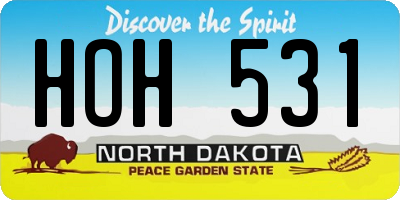 ND license plate HOH531