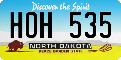 ND license plate HOH535