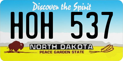 ND license plate HOH537
