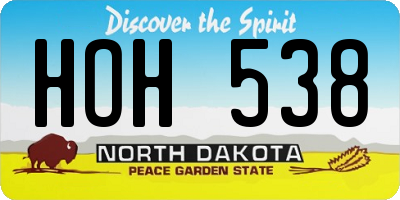 ND license plate HOH538