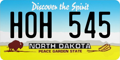 ND license plate HOH545