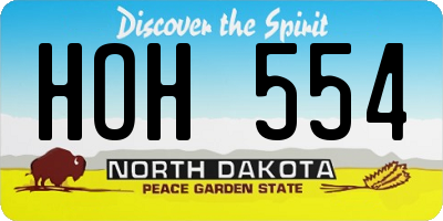 ND license plate HOH554