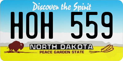 ND license plate HOH559