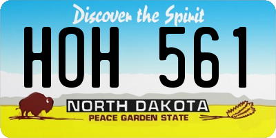 ND license plate HOH561