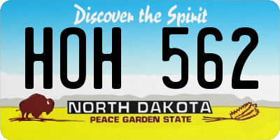 ND license plate HOH562