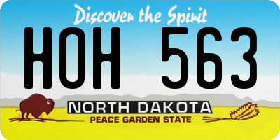 ND license plate HOH563