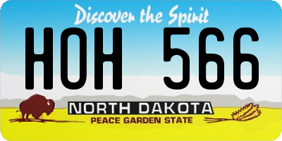 ND license plate HOH566