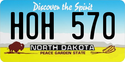 ND license plate HOH570