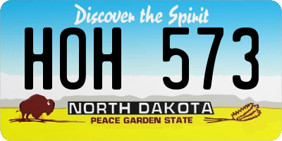 ND license plate HOH573