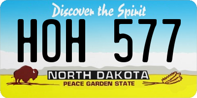 ND license plate HOH577