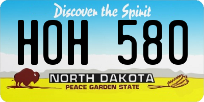 ND license plate HOH580