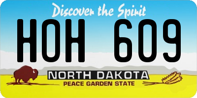 ND license plate HOH609