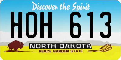 ND license plate HOH613