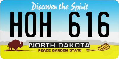 ND license plate HOH616