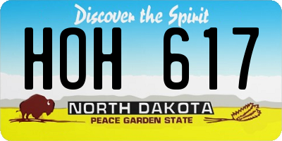 ND license plate HOH617