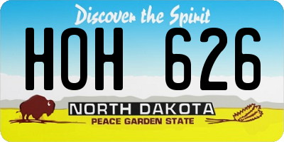 ND license plate HOH626