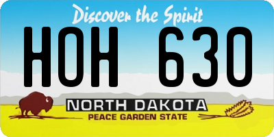 ND license plate HOH630