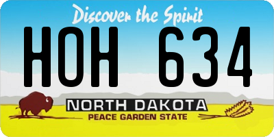 ND license plate HOH634
